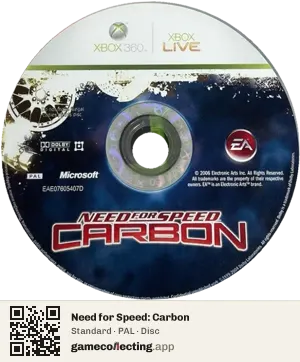 Need for Speed: Carbon Xbox 360, PAL disc
