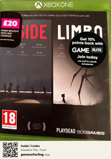 Inside / Limbo Xbox One, PAL box front