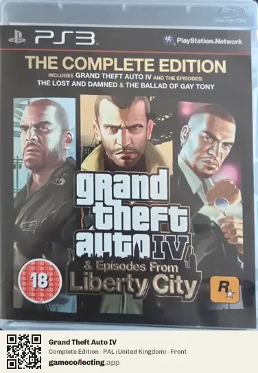 Grand Theft Auto IV PlayStation 3, United Kingdom box front