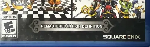 Kingdom Hearts HD 1.5 + 2.5 Remix, the ESRB box on its front