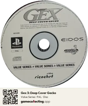 Gex 3: Deep Cover Gecko PlayStation, PAL disc