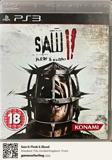 Saw II: Flesh & Blood PlayStation 3, United Kingdom box front