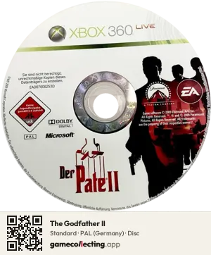 The Godfather II Xbox 360, PAL disc