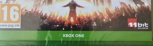 Frostpunk, the PEGI square on its front