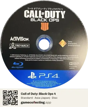 Call of Duty: Black Ops 4 PlayStation 4, Asia disc