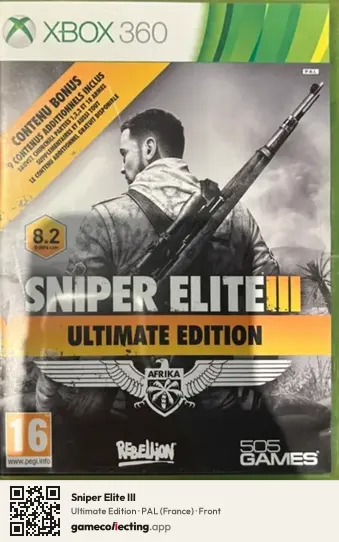 Sniper Elite III Xbox 360, France box front