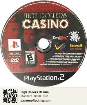 High Rollers Casino PlayStation 2, NTSC disc