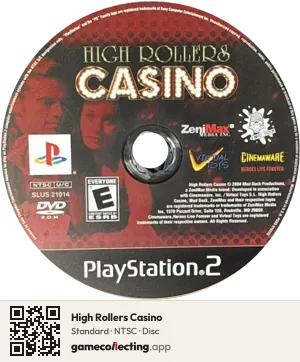 High Rollers Casino PlayStation 2, NTSC disc