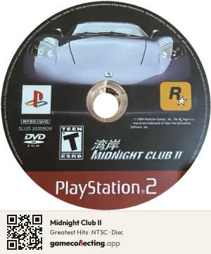 Midnight Club II PlayStation 2, NTSC disc