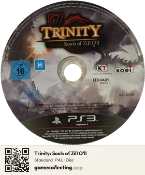 Trinity: Souls of Zill O'll PlayStation 3, PAL disc