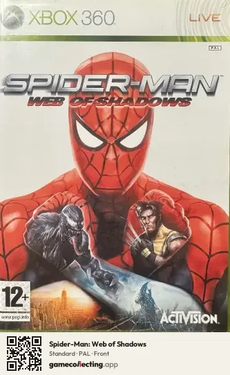 Spider-Man: Web of Shadows Xbox 360, PAL box front