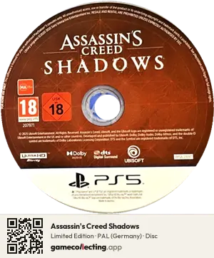 Assassin's Creed Shadows PlayStation 5, PAL disc