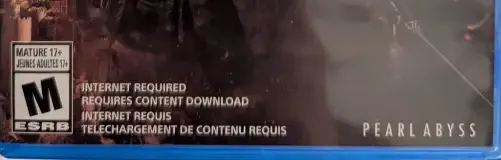 Crimson Desert, the ESRB box on its front