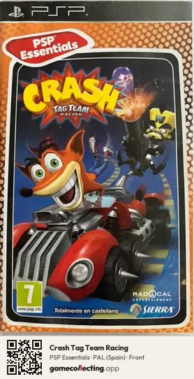 Crash Tag Team Racing PlayStation Portable, Spain box front