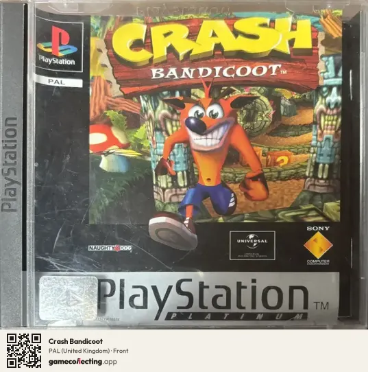 Crash Bandicoot PlayStation, United Kingdom box front