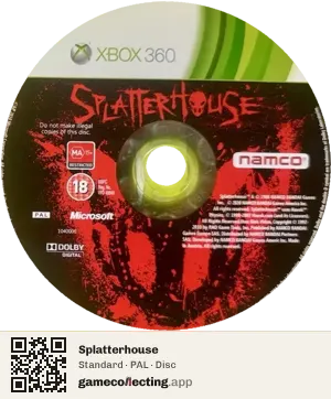 Splatterhouse Xbox 360, PAL disc