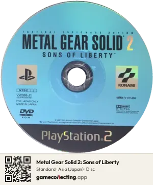 Metal Gear Solid 2: Sons of Liberty PlayStation 2, Asia disc