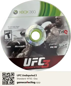 UFC Undisputed 3 Xbox 360, NTSC disc