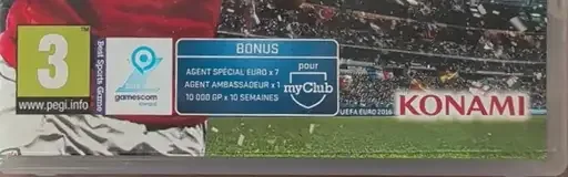 Pro Evolution Soccer 2016: UEFA Euro 2016, the USK square on its front