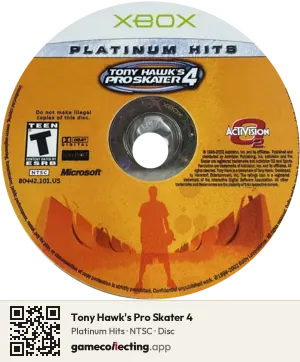 Tony Hawk's Pro Skater 4 Xbox, NTSC disc