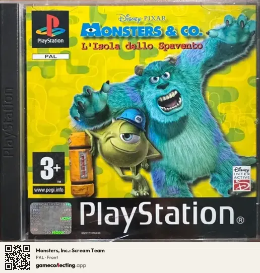 Monsters, Inc.: Scream Team PlayStation, PAL box front
