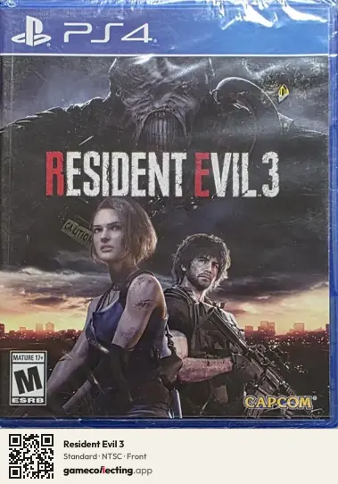 Resident Evil 3 PlayStation 4, NTSC box front