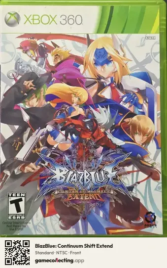 BlazBlue: Continuum Shift Extend Xbox 360, NTSC box front