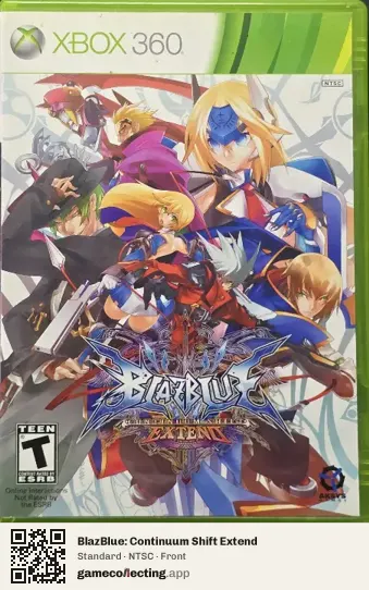 BlazBlue: Continuum Shift Extend Xbox 360, NTSC box front