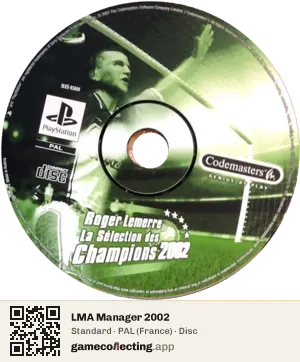 LMA Manager 2002 PlayStation, PAL disc