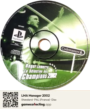LMA Manager 2002 PlayStation, PAL disc