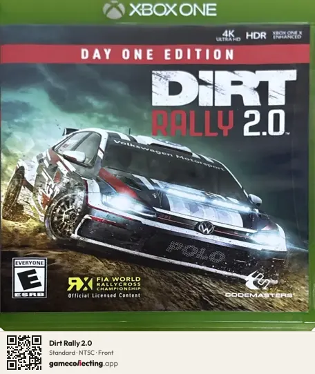 Dirt Rally 2.0 Xbox One, NTSC box front