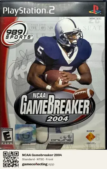 NCAA Gamebreaker 2004 PlayStation 2, NTSC box front