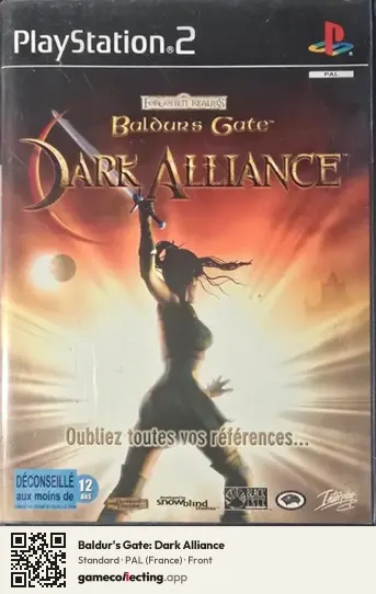 Baldur's Gate: Dark Alliance PlayStation 2, France box front