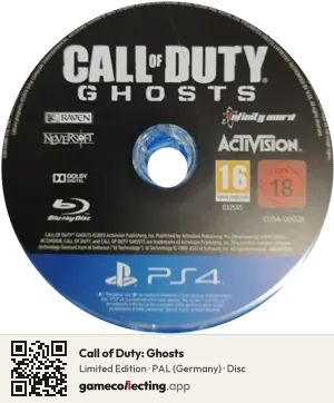 Call of Duty: Ghosts PlayStation 4, PAL disc