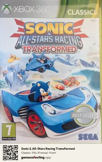 Sonic & All-Stars Racing Transformed Xbox 360, France box front