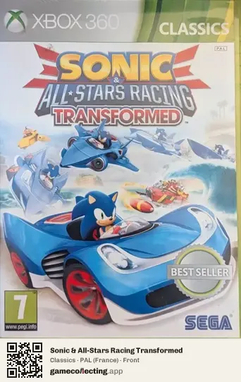 Sonic & All-Stars Racing Transformed Xbox 360, France box front