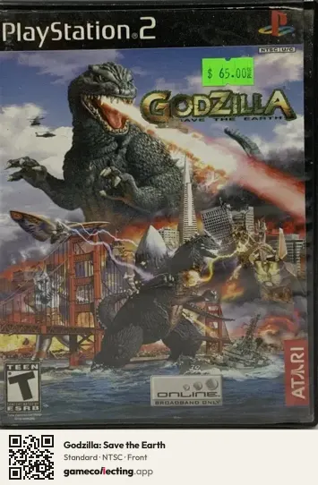 Godzilla: Save the Earth PlayStation 2, NTSC box front