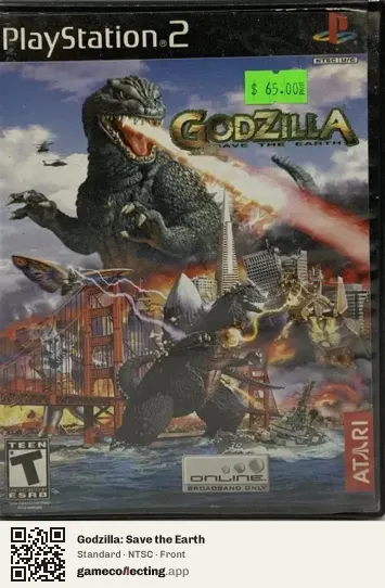 Godzilla: Save the Earth PlayStation 2, NTSC box front