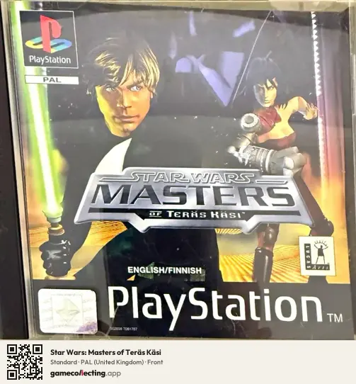 Star Wars: Masters of Teräs Käsi PlayStation, United Kingdom box front