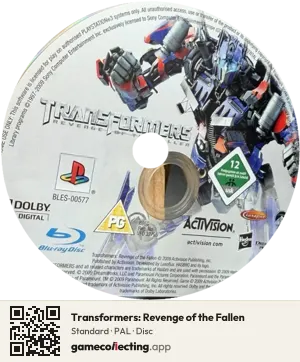 Transformers: Revenge of the Fallen PlayStation 3, PAL disc
