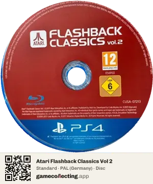 Atari Flashback Classics Vol 2 PlayStation 4, PAL disc