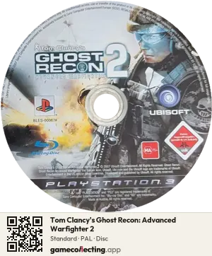 Tom Clancy's Ghost Recon: Advanced Warfighter 2 PlayStation 3, PAL disc