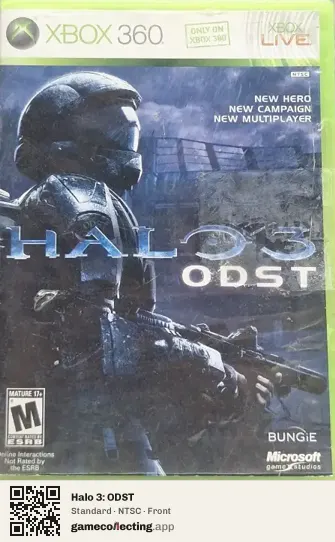 Halo 3: ODST Xbox 360, NTSC box front