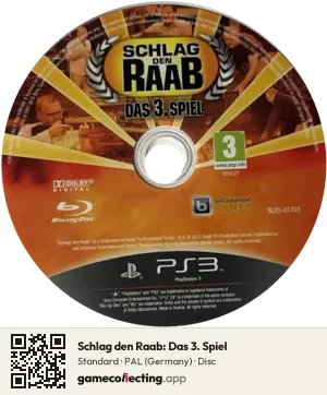 Schlag den Raab: Das 3. Spiel PlayStation 3, PAL disc