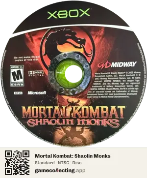 Mortal Kombat: Shaolin Monks Xbox, NTSC disc