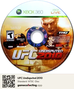 UFC Undisputed 2010 Xbox 360, NTSC disc