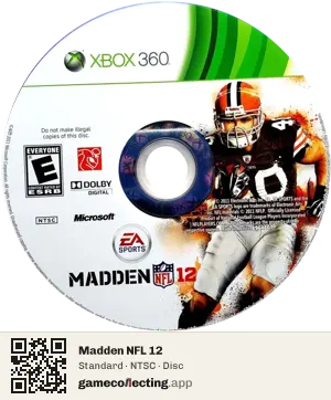 Madden NFL 12 Xbox 360, NTSC disc