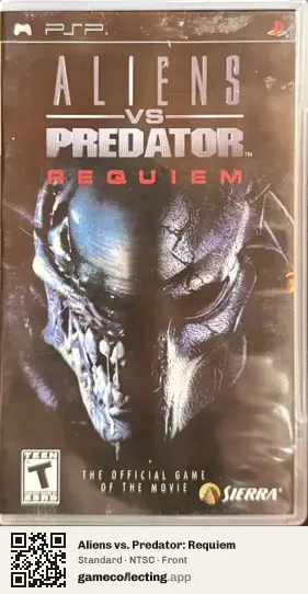 Aliens vs. Predator: Requiem PlayStation Portable, NTSC box front