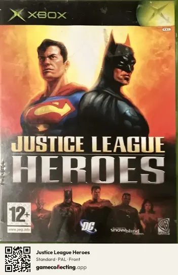Justice League Heroes Xbox, PAL box front