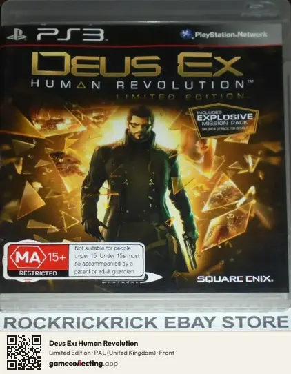 Deus Ex: Human Revolution PlayStation 3, United Kingdom box front